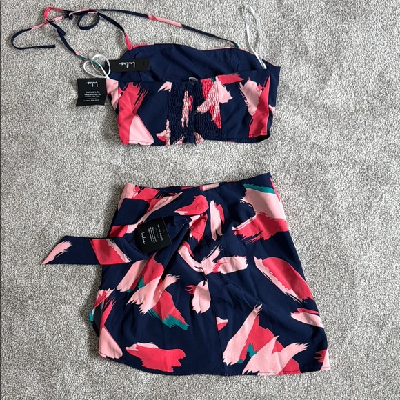 Lulu's Pink and Blue Midi Dress - Picture 2 of 4